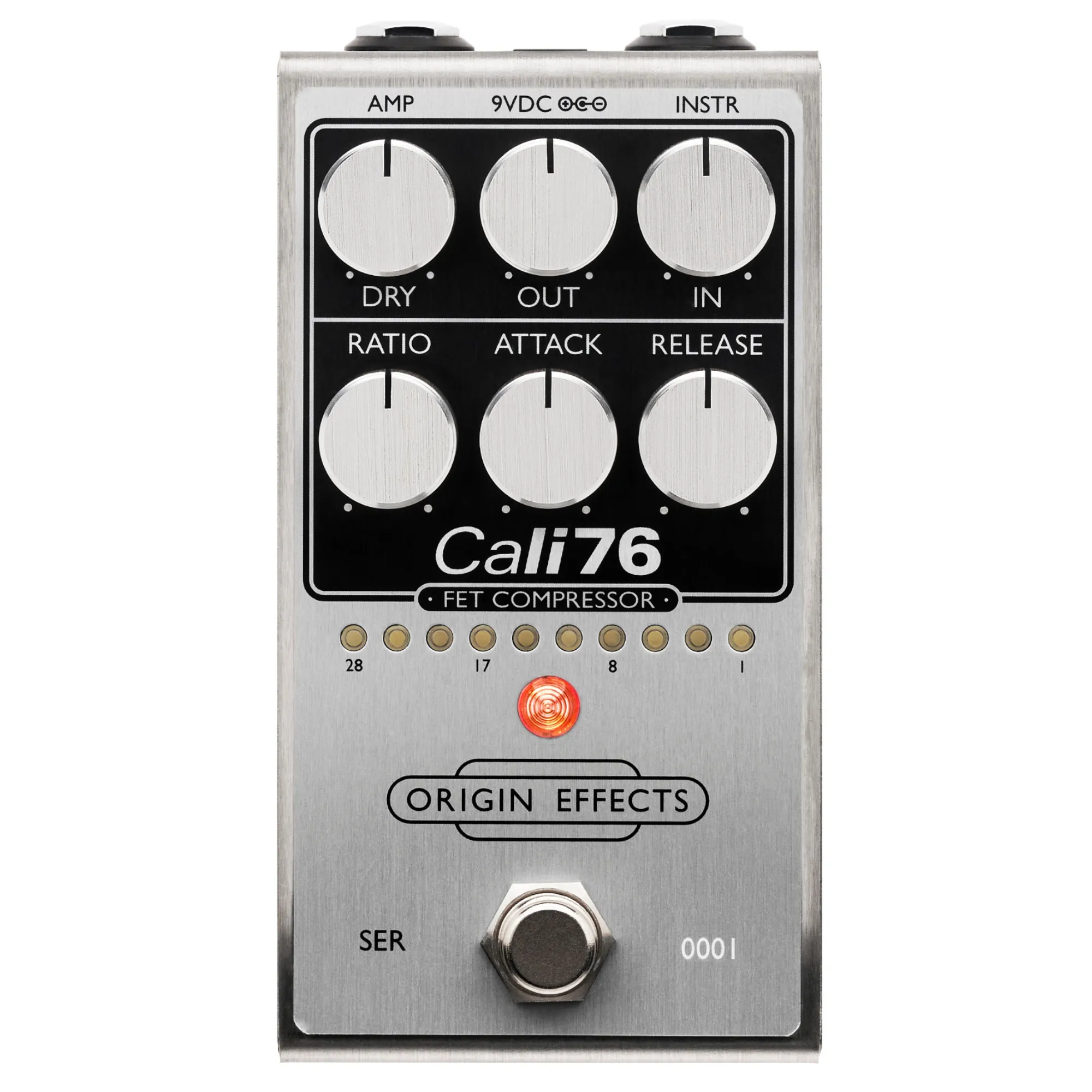 Origin Effects Cali76 MK2 FET Compressor Effect Pedal, Brushed Aluminum