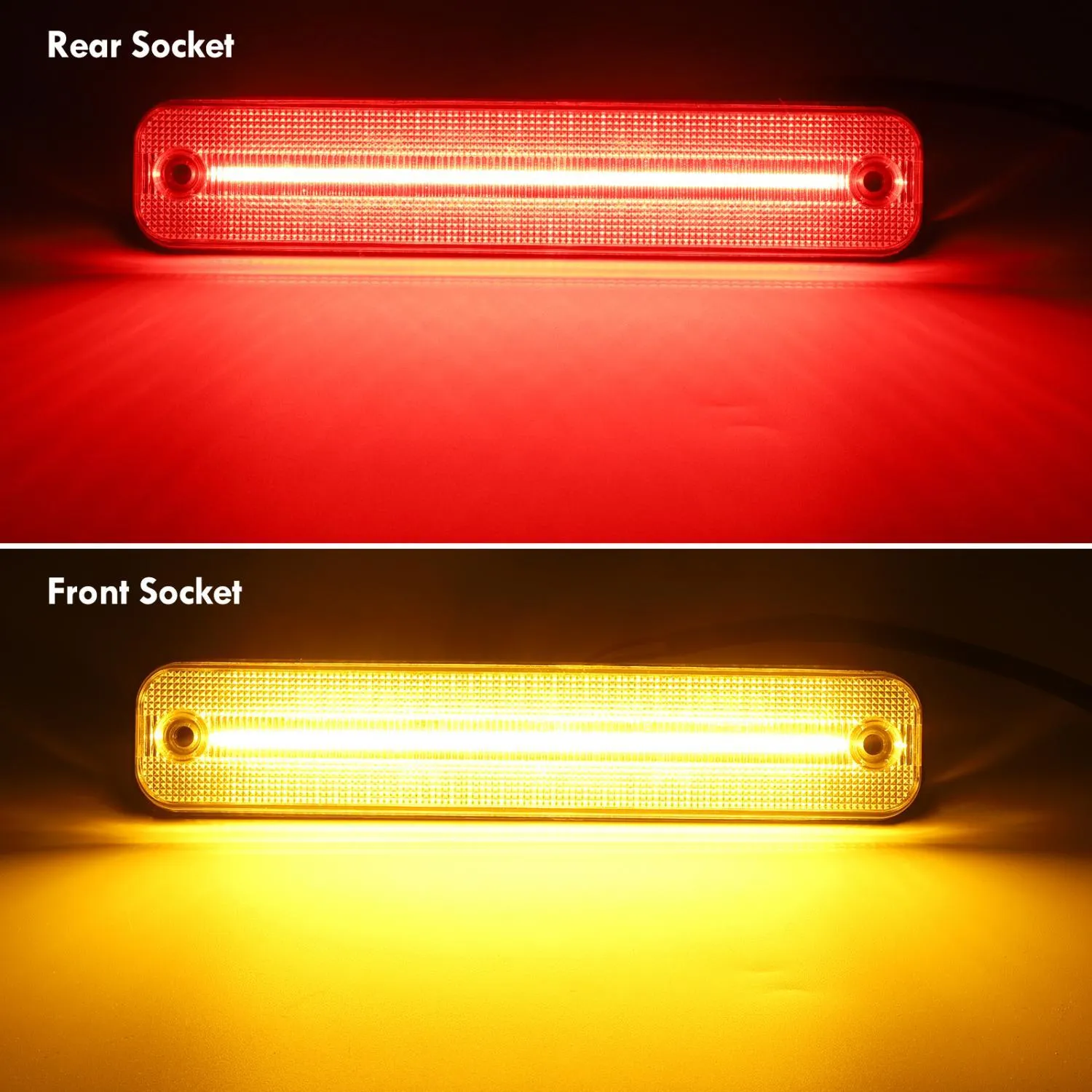 Partsam 4Pcs Full LED Side Marker Lights kit Compatible With Hummer H2 2003 2004 2005 2006 2007 2008 2009 H2 Turn Signal Lights Lamps Clear Lens 144 SMD LED Sidemarker Lamps Replacement(2Amber 2Red)