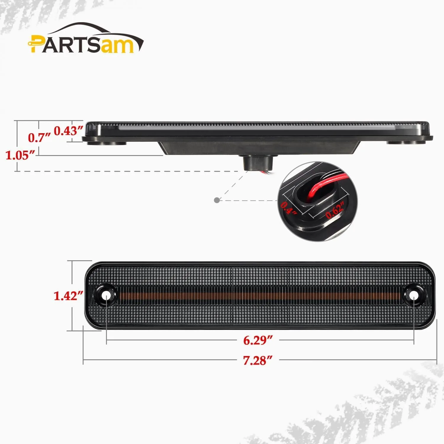 Partsam Smoked Full LED Side Marker Lights Kit Compatible With Hummer H2 2003 2004 2005 2006 2007 2008 2009 H2 Turn Signal Lights Lamps 144 SMD LED Sidemarker Lamps Replacement(2Amber 2Red)