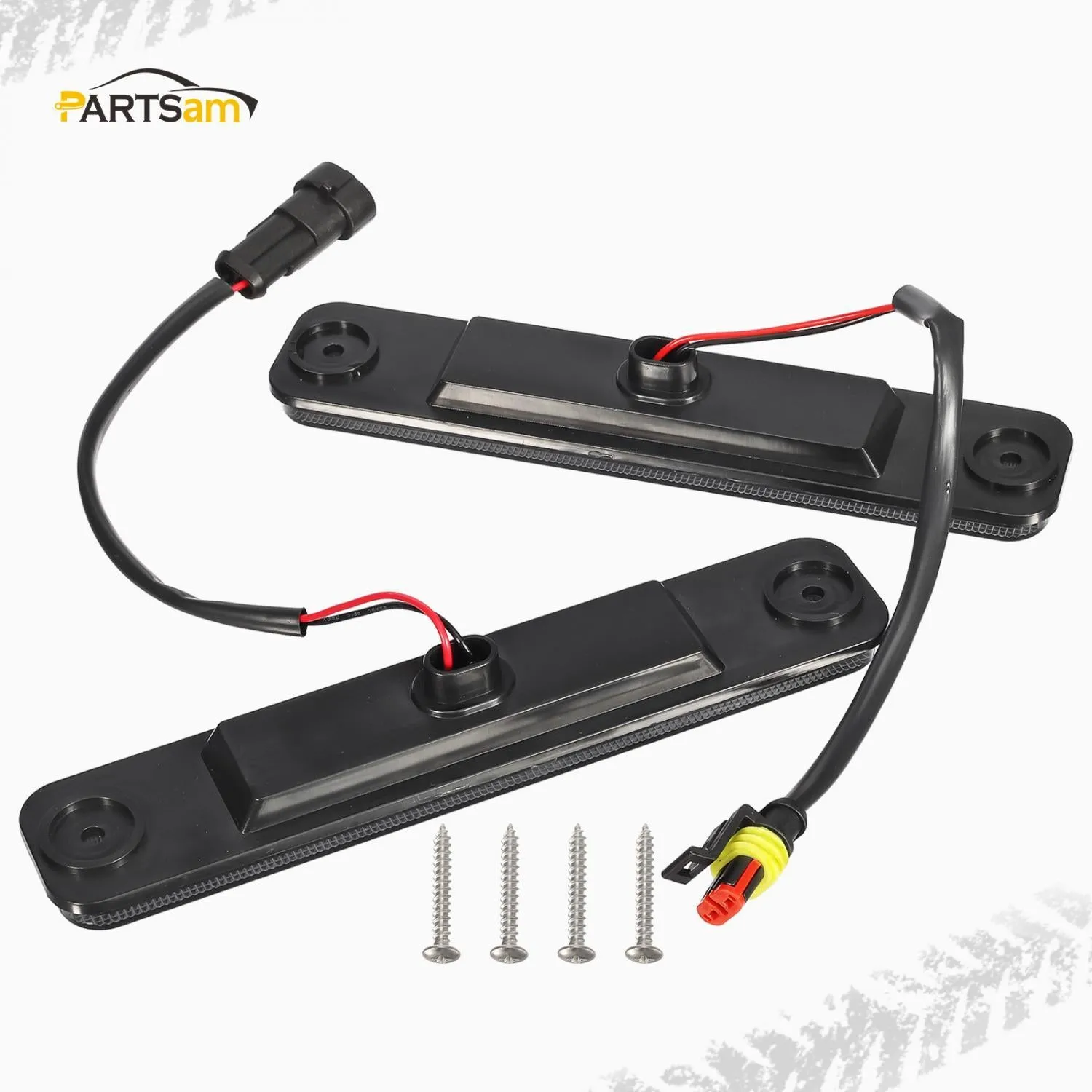 Partsam Smoked Full LED Side Marker Lights Kit Compatible With Hummer H2 2003 2004 2005 2006 2007 2008 2009 H2 Turn Signal Lights Lamps 144 SMD LED Sidemarker Lamps Replacement(2Amber 2Red)