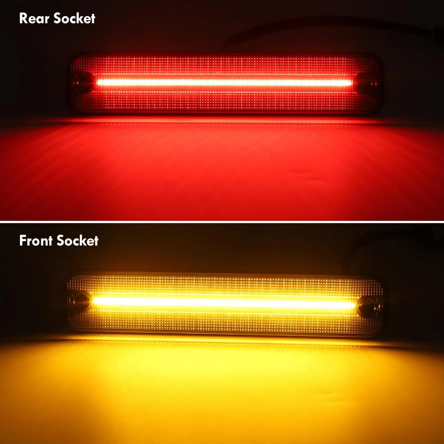 Partsam Smoked Full LED Side Marker Lights Kit Compatible With Hummer H2 2003 2004 2005 2006 2007 2008 2009 H2 Turn Signal Lights Lamps 144 SMD LED Sidemarker Lamps Replacement(2Amber 2Red)