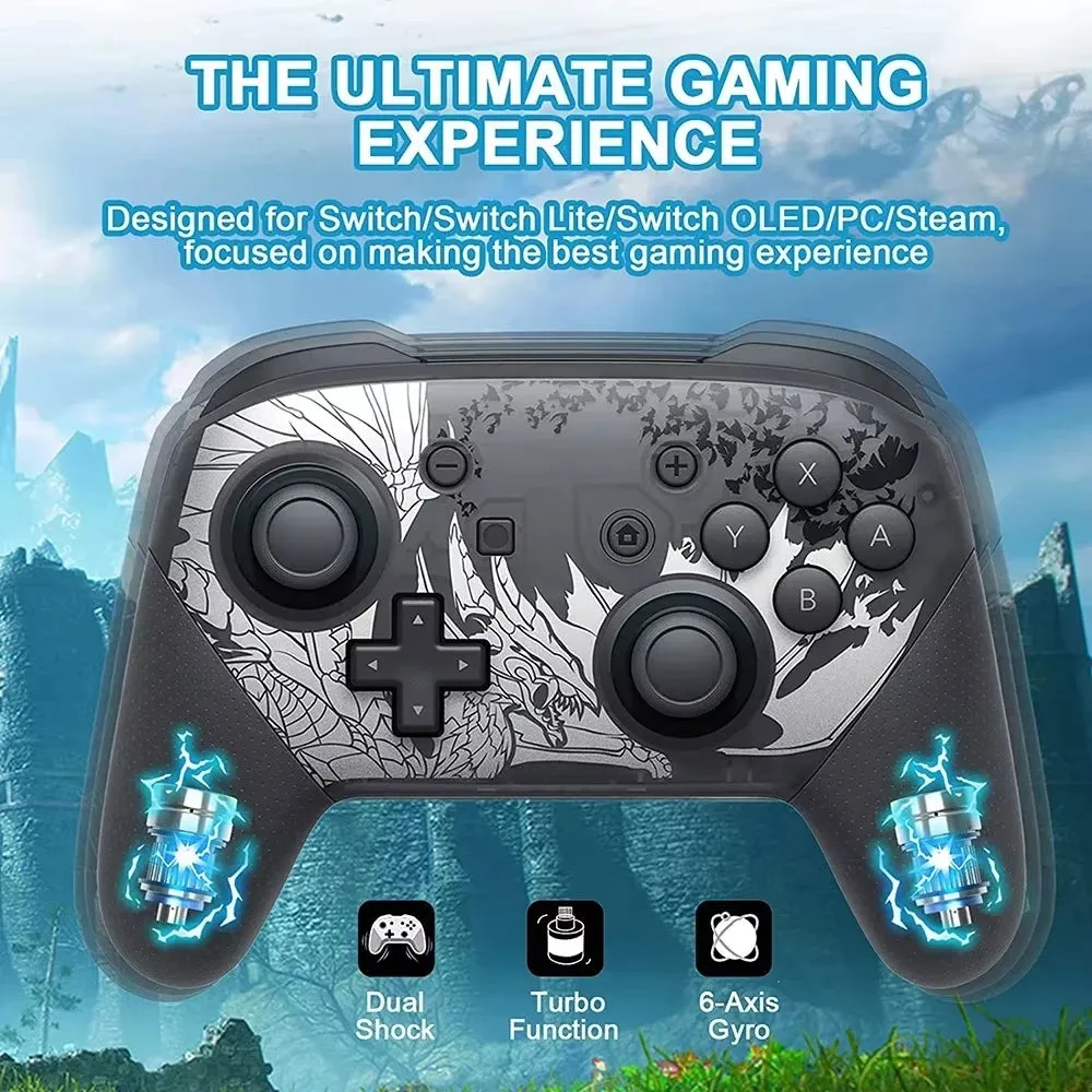 Wireless Bluetooth Switch Pro Controller Gamepad for Nintend Switch/Lite/Steam Game Joystick with NFC and Wake Function