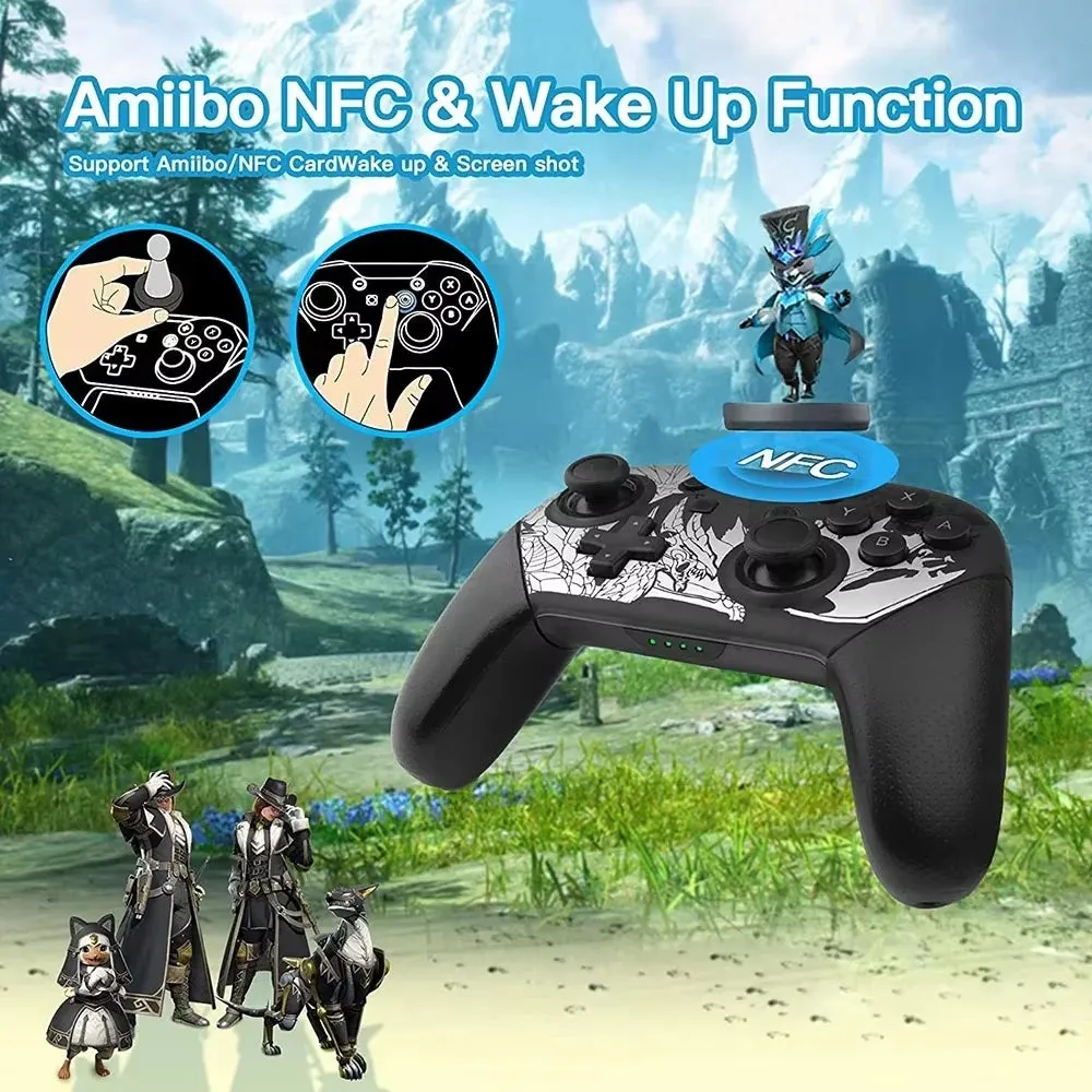 Wireless Bluetooth Switch Pro Controller Gamepad for Nintend Switch/Lite/Steam Game Joystick with NFC and Wake Function