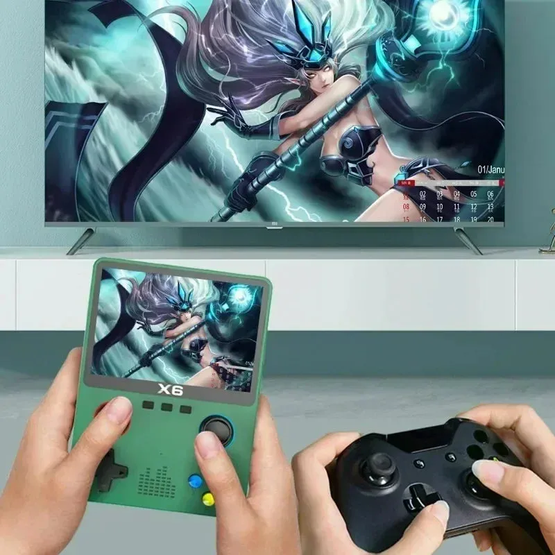 X6 Game Console Retro Video Game Console 3.5/4'' IPS Screen Portable